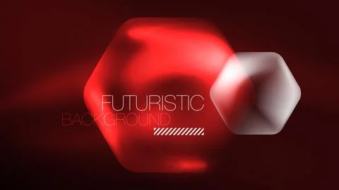 Glowing neon hexagons in dark space. Digital technology cyberspace hi-tech Stock Illustration
