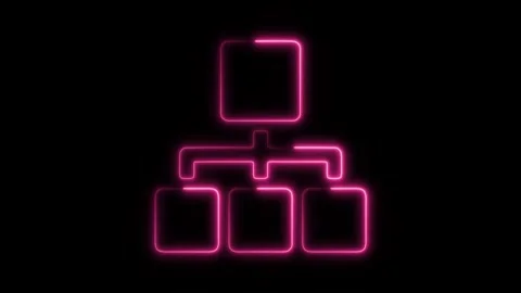 Glowing Neon Hierarchical Structure Icon Isolated, HD Motion Graphic Repres.. Stock Footage 301205556