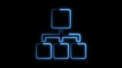 Glowing Neon Hierarchical Structure Icon Isolated, HD Motion Graphic Repres.. Stock Footage 301205683