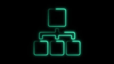 Glowing Neon Hierarchical Structure Icon Isolated, HD Motion Graphic Repres.. Stock Footage 301205691