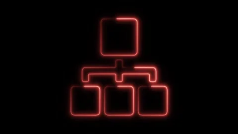 Glowing Neon Hierarchical Structure Icon Isolated, HD Motion Graphic Repres.. Stock Footage 301205862