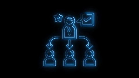 Glowing neon hierarchy structure animate... | Stock Video | Pond5