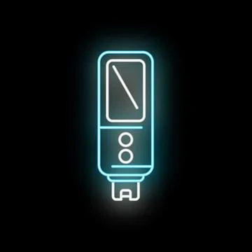 Glowing neon high tech electronic gadget bar code reader イラスト素材
