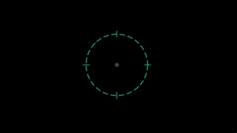 Glowing Neon HUD Radar Target Circles Sci-Fi Tech Interface Collection Stock Footage 332525288