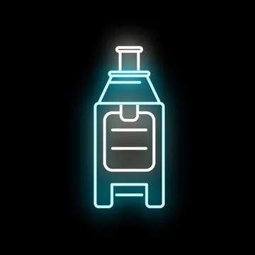 Glowing neon hydraulic press machine icon symbol Stock Illustration