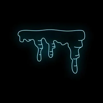 Glowing neon ice icicles winter freezing concept Stock Illustration