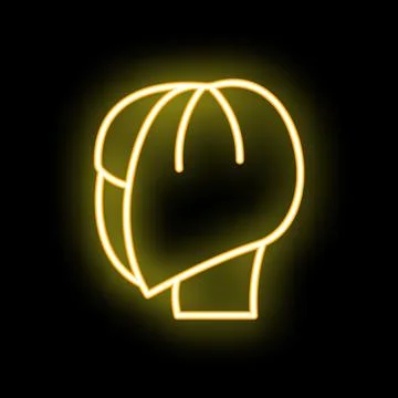 Glowing neon icon of a construction worker wearing a hard hat for safety Stock Illustration