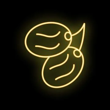 Glowing neon icon of dates for ramadan kareem celebration Stock Illustration