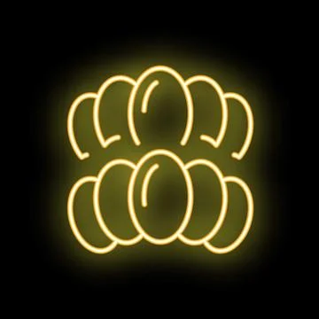 Glowing neon icon of eggs for easter celebration or breakfast menu Stock Illustration