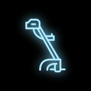 Glowing neon icon of a string trimmer for lawn care services Stock-Illustration