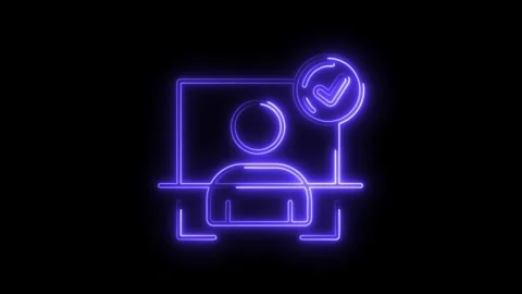 Glowing neon identity verification concept digital security process user au.. Stock Footage 308179377