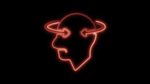 Glowing neon incoordination icon isolated on black background. HD Video mot.. Stock Footage 304160987