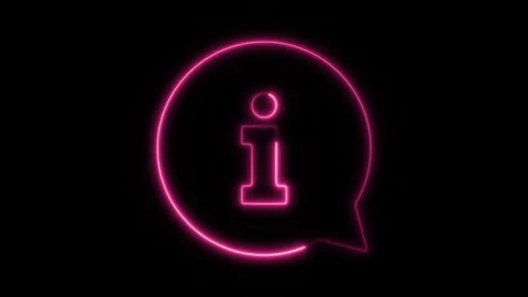 Glowing Neon Information Icon Isolated, HD Motion Graphic Representing Data.. Stock Footage 301207206