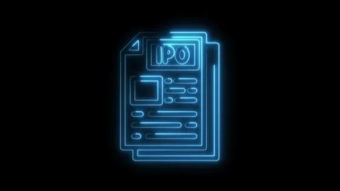 Glowing neon initial public offering filing illustrates investing and marke.. 動画素材 312310128