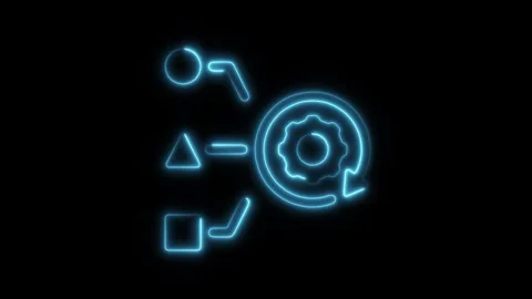 Glowing neon input icon isolated on black background. HD Video motion graph.. Stock Footage 304163989