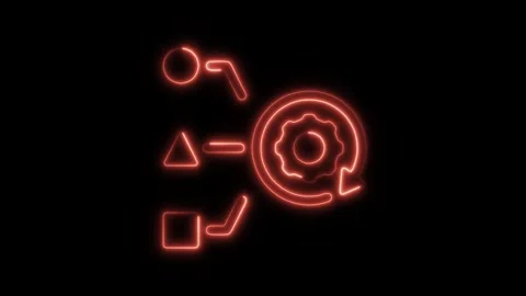 Glowing neon input icon isolated on black background. HD Video motion graph.. Stock Footage 304163996