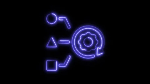 Glowing neon input icon isolated on black background. HD Video motion graph.. Stock Footage 304164090