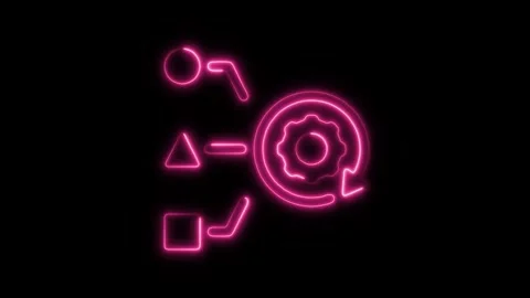 Glowing neon input icon isolated on black background. HD Video motion graph.. Stock Footage 304164188