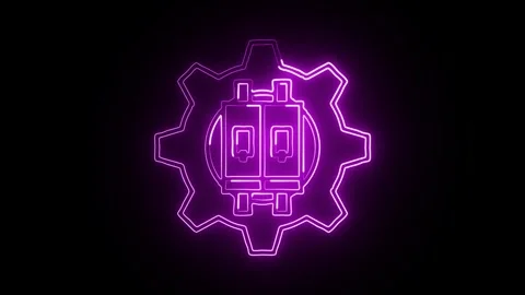 Glowing neon Integration icon  HD Video motion graphic animation Stock Footage 304858657