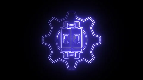 Glowing neon Integration icon  HD Video motion graphic animation Stock Footage 304858670