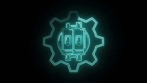 Glowing neon Integration icon  HD Video motion graphic animation Stock Footage 304858675