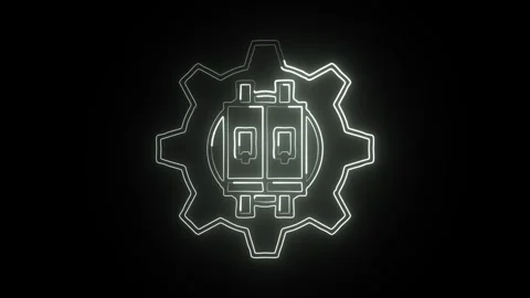 Glowing neon Integration icon  HD Video motion graphic animation Stock Footage 304858681