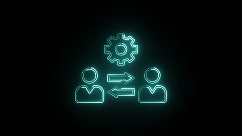 Glowing neon Integration icon  HD Video motion graphic animation Stock Footage 304858685