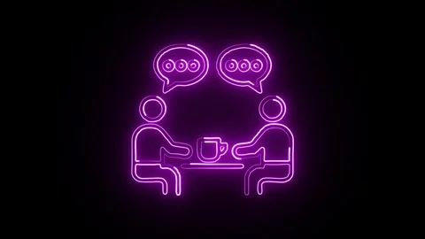Glowing neon Interaction icon  HD Video motion graphic animation Vidéo 304858731