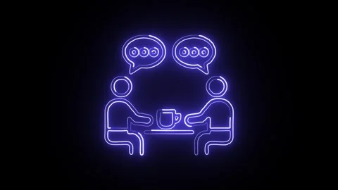 Glowing neon Interaction icon  HD Video motion graphic animation Stock Footage 304858760
