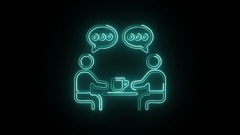 Glowing neon Interaction icon  HD Video motion graphic animation Stock Footage 304858765