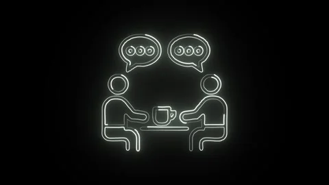 Glowing neon Interaction icon  HD Video motion graphic animation Stock Footage 304858775