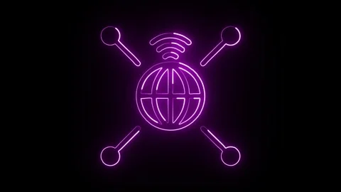 Glowing neon Interpersonal icon  HD Video motion graphic animation Stock Footage 304858820