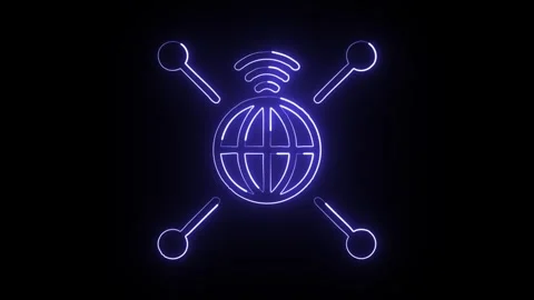Glowing neon Interpersonal icon  HD Video motion graphic animation Stock Footage 304858829