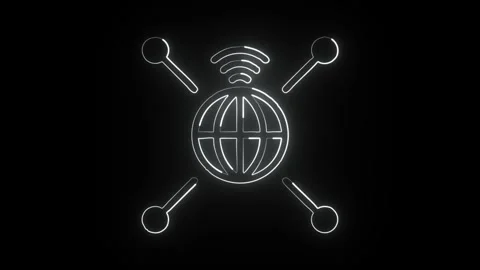 Glowing neon Interpersonal icon  HD Video motion graphic animation Stock Footage 304858832