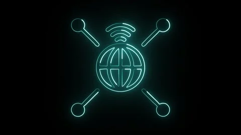 Glowing neon Interpersonal icon  HD Video motion graphic animation Stock Footage 304858846