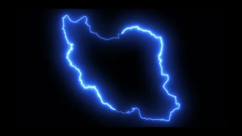 Glowing neon Iran map animation isolated on black background Stock Footage 325444723