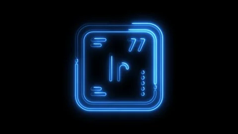 Glowing neon irridium element animation symbol on black background ir atom .. Stock Footage 308459735