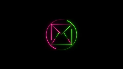 Glowing neon khum or email icon. Neon Mail Envelope consisting of neon outl.. Stock Footage 310280751