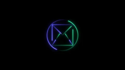 Glowing neon khum or email icon. Neon Mail Envelope consisting of neon outl.. Stock Footage 310280760