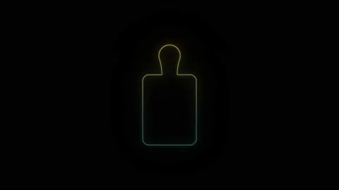 Glowing neon kitchen shower icon on black background. Stock Footage 194965615