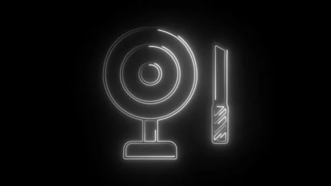Glowing neon knife thrower icon isolated on black background. HD Video moti.. Stock Footage 304547733