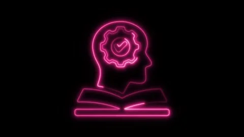 Glowing Neon Knowledge Icon, Symbol of Learning and Wisdom, HD Video Motion.. Stock Footage 301278906