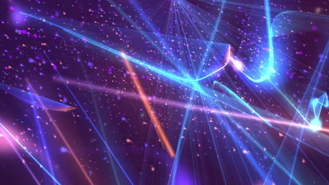 Glowing Neon Laser Lines Particles Abstract Space Motion Background Stock Footage 331113499