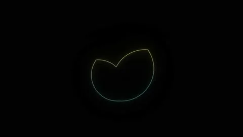 Glowing neon leaflets icon on black background. Stock Footage 221695252
