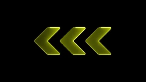 Glowing neon Left arrow. road sign. road map. Stock Footage 303553530