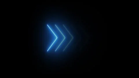 Glowing neon left to right side blue arrow animation Video stock 321478514