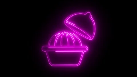 Glowing neon lemon squeezer icon isolated on black background. HD Video mot.. Stock Footage 314642326