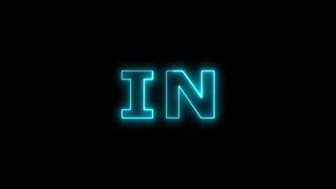 Glowing neon letters IN with animated effect. Vidéo 332533716