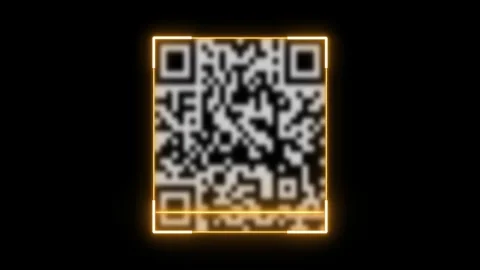Glowing neon light animated barcode or qr code scanner, QR code scanner animatio 動画素材 303194611
