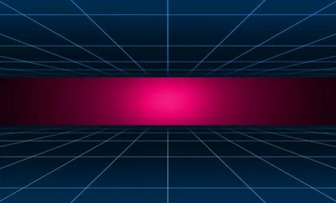 Glowing neon light. Background template. Retro video games, futuristic design Stock Illustration